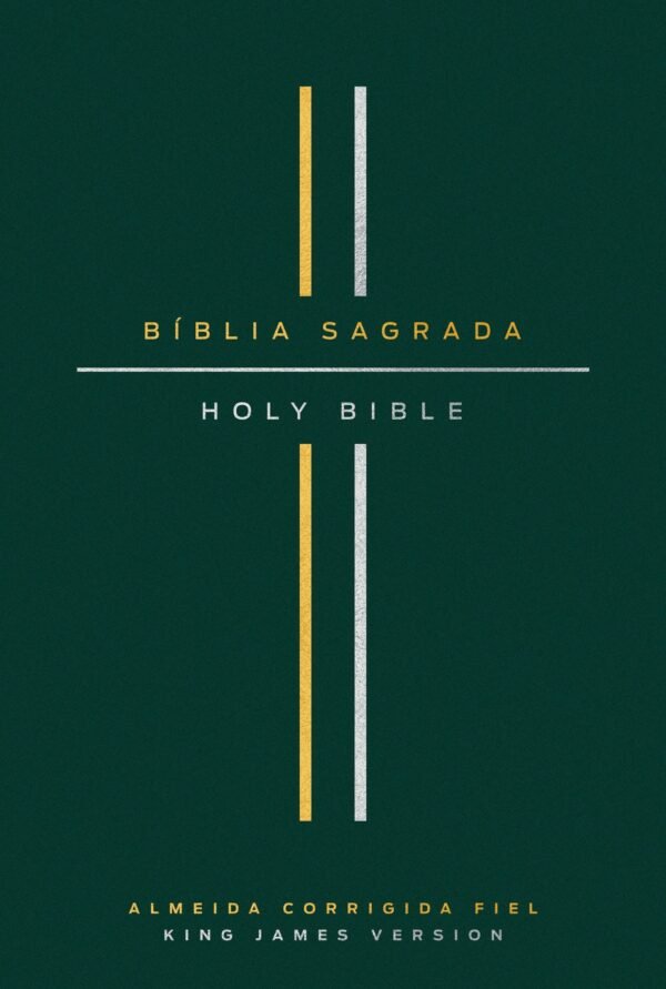 Bíblia Bilíngue, Português/Inglês, ACF/KJV, Couro Soft, Verde